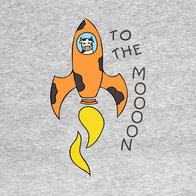 To the Moon Cow in a Rocket by ArtsByNaty